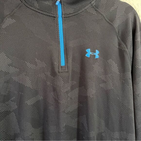 Under Armour Velocity 1/4 Zip Pullover Perforated Black Camo - Size Medium - Picture 8 of 9